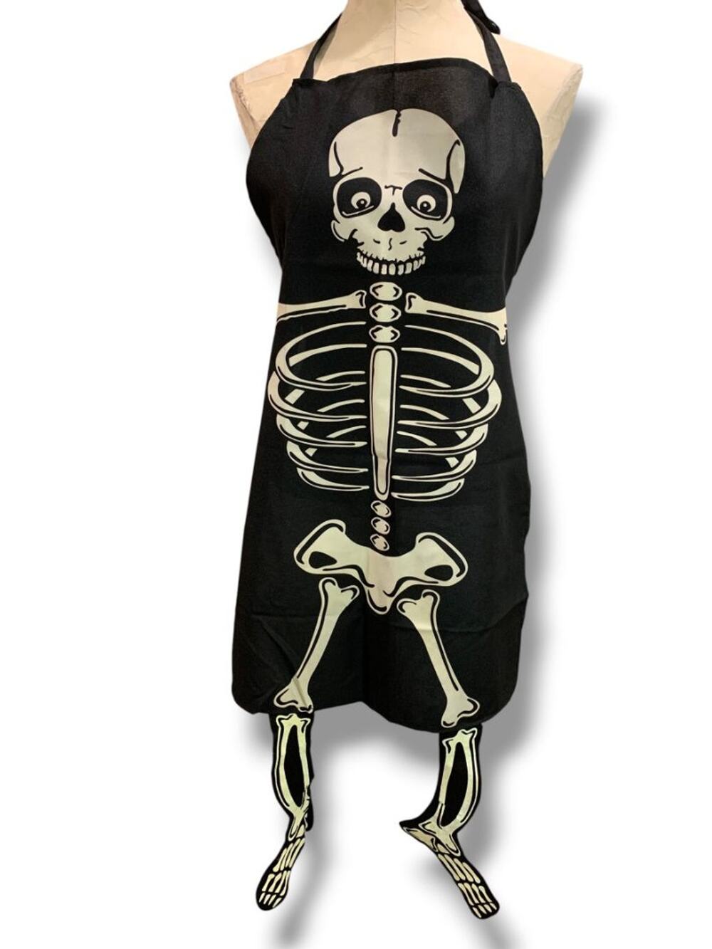 Ganz Skeleton Bib Apron Halloween Dangling Legs